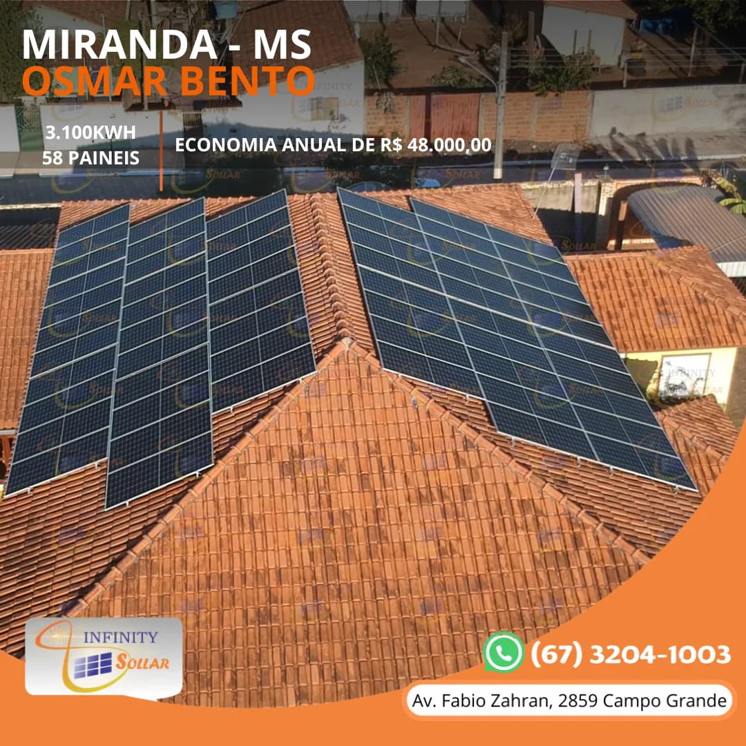 Projeto Infinity Sollar de Osmar Bento em Miranda MS