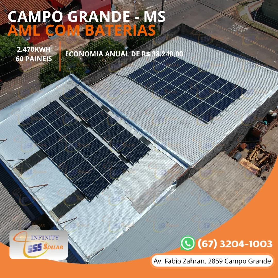 Projeto Infinity Sollar de AML Comércio de Baterias em Campo Grande MS