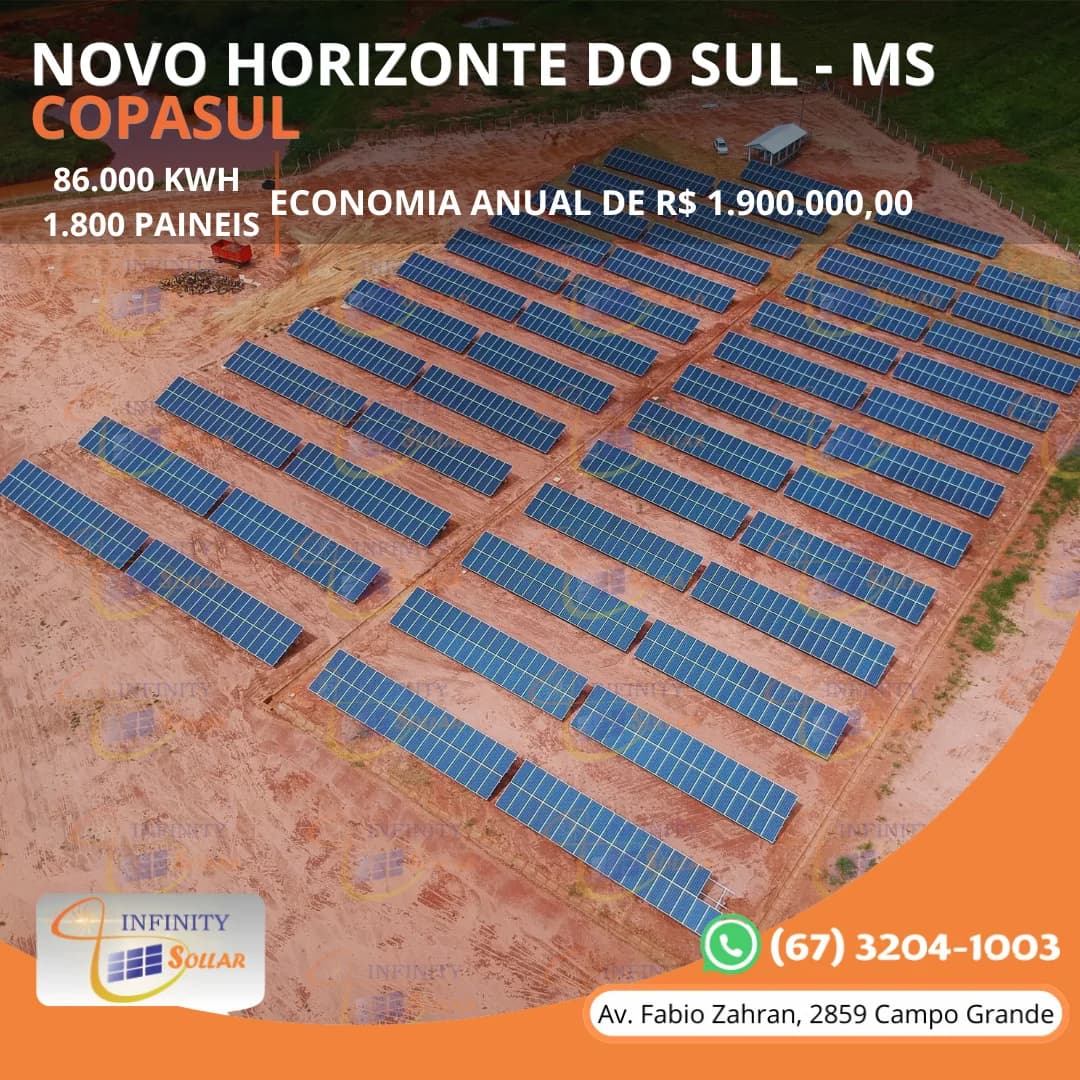 Projeto Infinity Sollar de Copasul em Novo Horizonte Do Sul MS